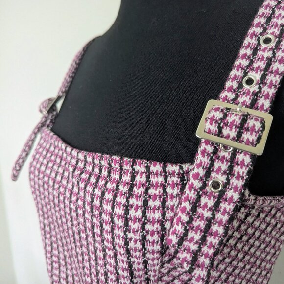 Forever 21 | W 's | M | NWT Houndstooth Adjustable Strap Zipper Black and Purple - Picture 4 of 6
